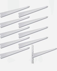 10 Pack 9” Adjustable Shelf Brackets Double Track White Heavy Duty Steel New