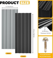 10 pcs Metal Roofing Panels – Corrugated Galvanized Roof Panels L45.28x W17.72 I