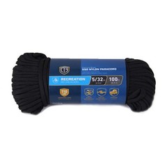 Para Cord 550 Nylon Rope, Black, 5/32 In. x 100 Ft. – 642671