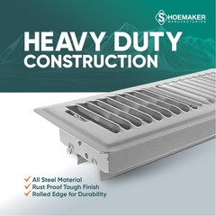 Shoemaker 4×10 Floor Register – Cement Gray Heavy Duty Metal Floor Vent Co