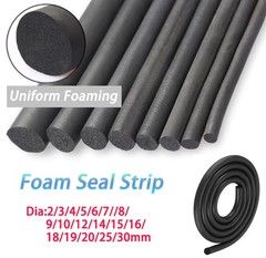 EPDM Rubber Foam Seal Strip Round Stick Waterproof Elastic Dia 2/3/4/5/6/7-30mm