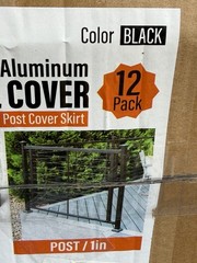 12 pcs 1″ Base 3.5” Aluminum Deck Post Base Cover, for Railings, Stairs, Patios