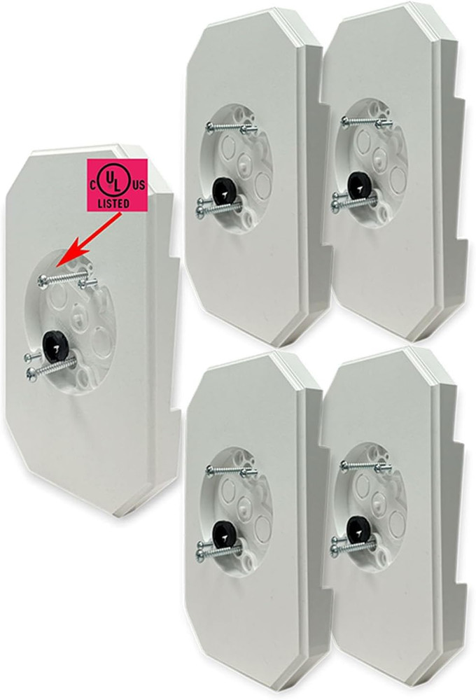 White PVC Siding Lamp Mounting Kit with Electrical Box, 5-Pack