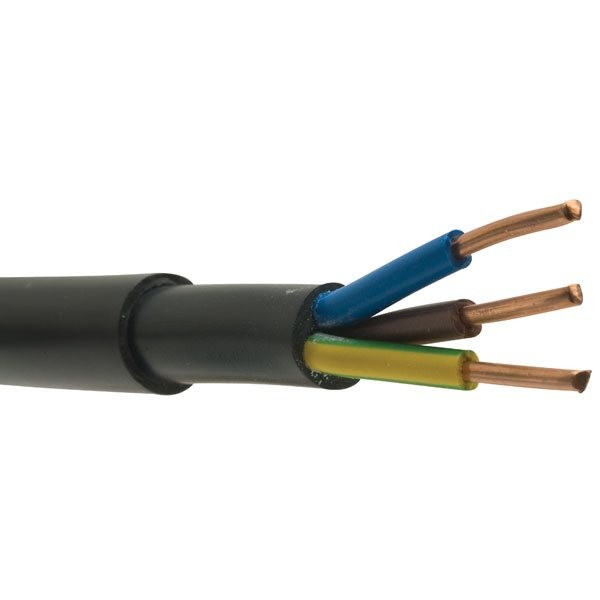 NYYY-J 3-Wire 2.5mm Black Hi Tuff Outdoor Electrical Cable