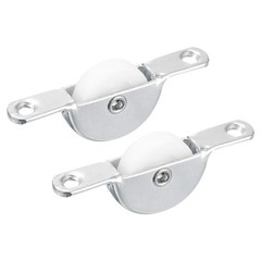 2pcs 25mm Sliding Door Nylon Pulley Furniture Roller Wheels White Silver