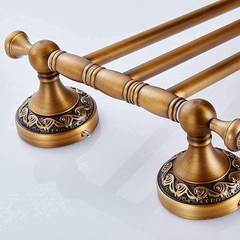 Leyden Swivel Towel Bar, Antique Brass 3 Arm Swing Towel Rack Towel Rotated Bar