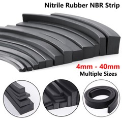 Smooth Solid Nitrile Rubber Strip Square Sheet Oil Resistant 4mm-40mm NBR Black