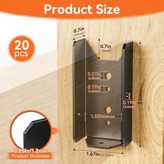 20 Pcs 2×4 Fence Brackets for Wood Black – 18 Gauge Deck Railing 20