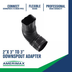 FLEX Drain 2 In. X 3 In. X 3 In. Black Copolymer Downspout Adapter