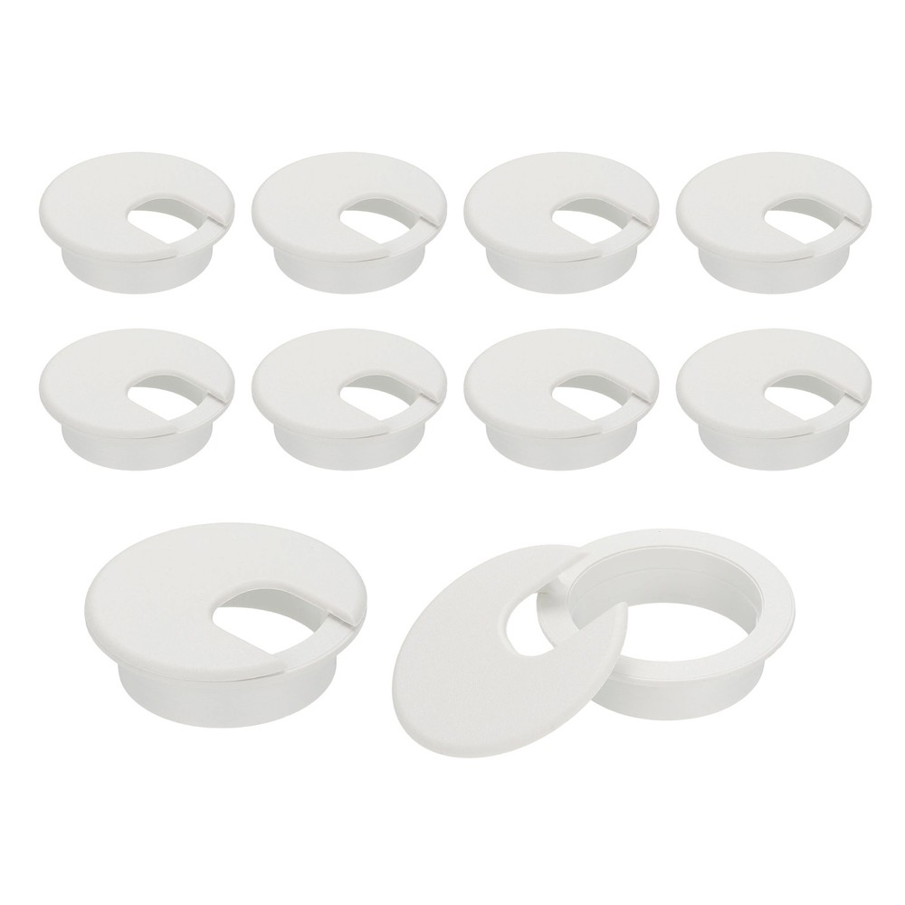 10 Pcs 2″ Desk Grommet Plastic Desk Hole Cover Cable Grommet White