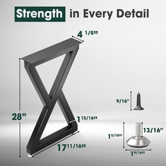 Yes4All Metal Table Legs 28 Inch Height Adjustable Protector Levelers Zig Zag