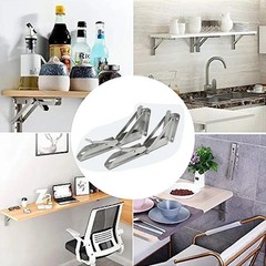 Folding Shelf Brackets – 2 Pcs Heavy Duty Stainless Steel Collapsible – 8-18 In