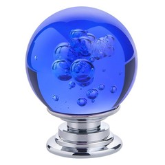 IEIK 10 PCS Crystal Cabinet Knobs Round Glass Bubbles Dresser Royal Blue