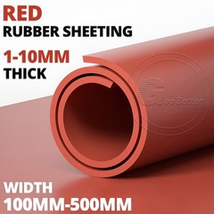 RED SOLID RUBBER SHEETING VARIOUS SIZES – 100MM-500MM WIDTH, 1MM-10MM THICK