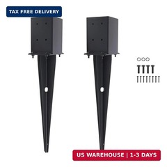 2 Pcs 22-inch 4″x4″ Fence Post Anchor Ground Spike(Internal 3.6″x3.6″) | Metal P