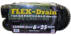 Flex-Drain 51310 Flexible Expandable Drain Pipe, Perforated Black Polyethylene,