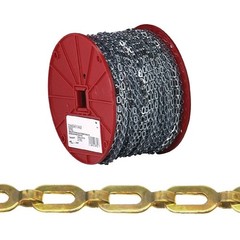 Campbell 072-3817N Plumbers Chain, 1/0, 200 ft L, 35 lb Working Load, Brass, Bri
