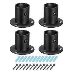 1” Dia Stainless Steel Pole Sockets Rod Holder Bracket Support with Screw, 4Pcs
