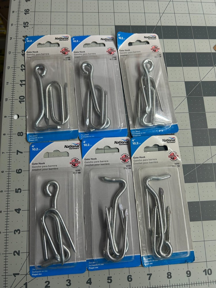 6-pack lot National Hardware N122-168 Heavy Gate Hook & Staple 4″ Farm Barn