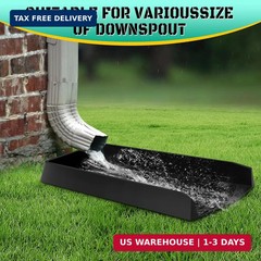 2 Pack Splash Blocks for Gutters Downspouts, 12″ Extra-Wide Rain Gutter Downspou