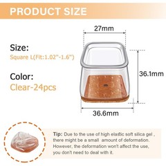 Ansible 24 Pcs Square Large Chair Leg Floor Protectors Furniture Felt Pads