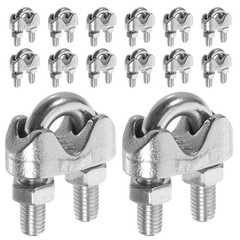 20 Pcs Cable Jacket Set Wire Rope Clip Clamp Steel Clips Small Clamps