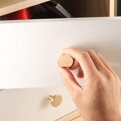 MUZHUPGUZ Gold Cabinet Knobs, 4 Pcs 30mm/1.18inch (4 pcs Brass), Brass gold