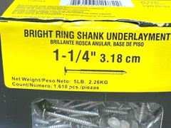 Nails Grip Rite 1-1/4″ BRIGHT RING SHANK Underlayment Nails 5 LBS