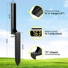 2pcs Fence Post Repair Kit – Fix Rotted or Damaged Wood Posts Without Replace…