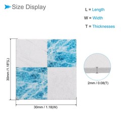Dollhouse Flooring, 1.18″ Square, Wood Miniature Floorboard (Blue), 9-Pieces