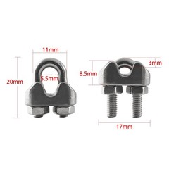 HSTECH 20PCS 1/8 Inch M3 304 Stainless Steel Wire Rope Cable Clip Clamp, Used…