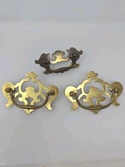 Antique Style Solid Brass Plate Drawer Handle 4 Inch X 3 Inch (2) 4″x2″ (1)