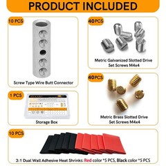 12-10 Gauge Wire Butt Connectors 10 PCS Tinned Brass Mechanical Butt Splice C…