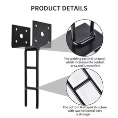 8 Pack U Shape Post Anchor, 4″x 4″ Post Base for Concrete, Design Patent Prod