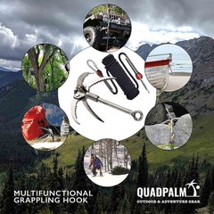 Grappling Hook with 10m Rope – Multifunctional QUADPALM Standard, Black
