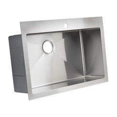 Miseno MSS3322SRTM 33″ Top-Mount/Undermount Single Basin Stainless Steel Kitc…