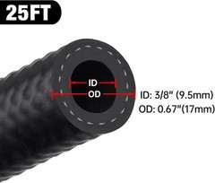 EVIL ENERGY 3/8 Fuel Hose SAE 30R7 25FT NBR Push Lock 300PSI Ethanol Resistant