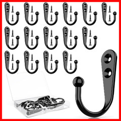 Zbdpovt 15 Pcs Black Coat Hooks – Wall Hooks For Closet Hanging Multi-Room Use