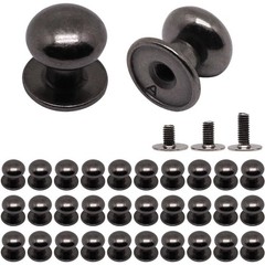 YuGtcen 32pcs Mini Drawer Pulls, 0.37inch Small Knobs Diameter 0.37″, Black
