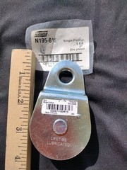 National Hardware 2IN Silver Fixed Single Pulley Steel Body with Zinc Sheave