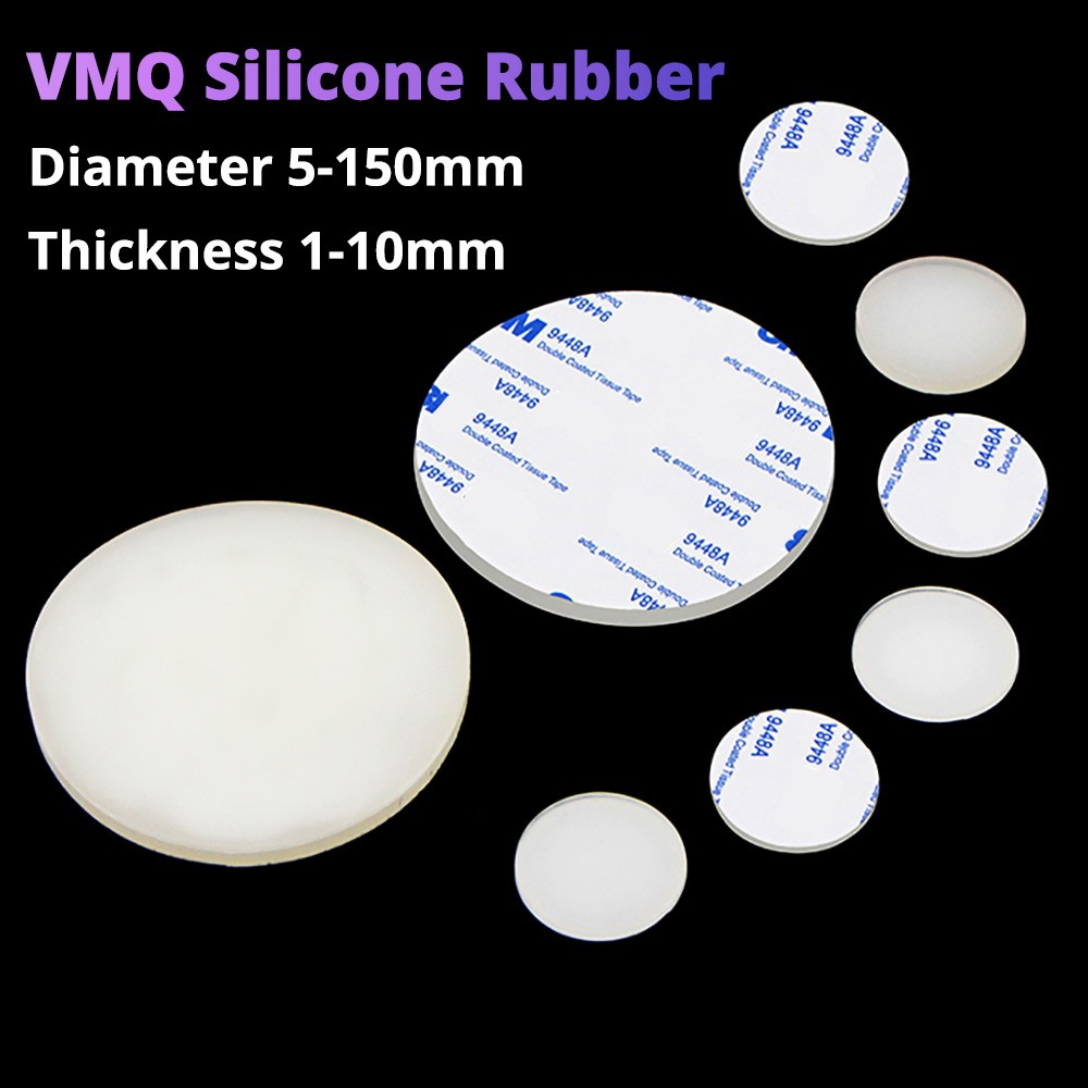 White Silicone Solid Discs Self Adhesive Rubber Pad Sealing Cushion Ø 5mm-150mm