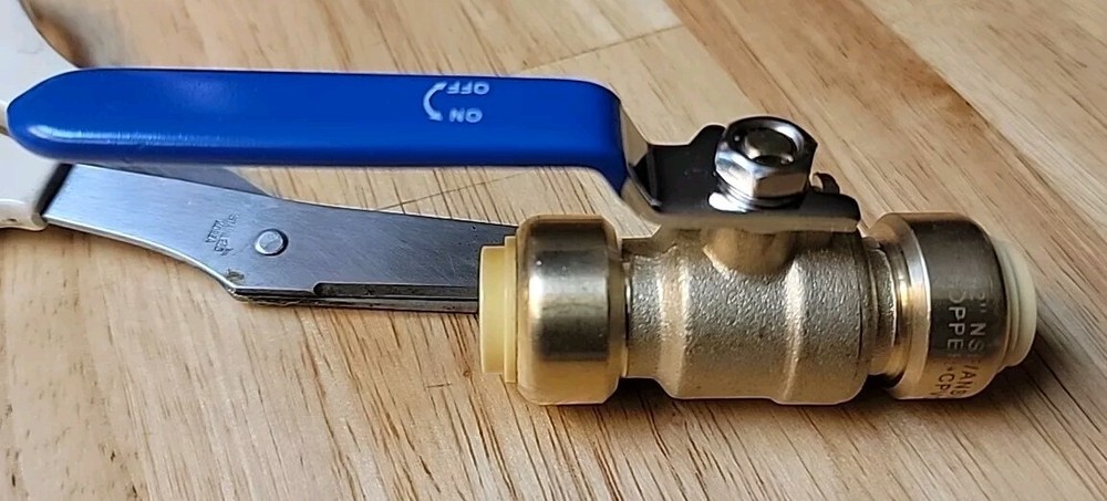1/2 Inch Lead Free Sharkbite Style Push Fit Ball Valve Blue Handle