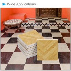 Dollhouse Flooring, 1.18″ Square, Wood Miniature Floorboard (Yellow), 27-Pieces