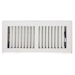 4″ x 10″ White Floor Register 2 Way – Stamped Face Steel Vent Cover, HVAC