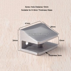 8PCS Stainless Steel Heavy Glass Clamps Furniture Shelf Partition Holder Bracket