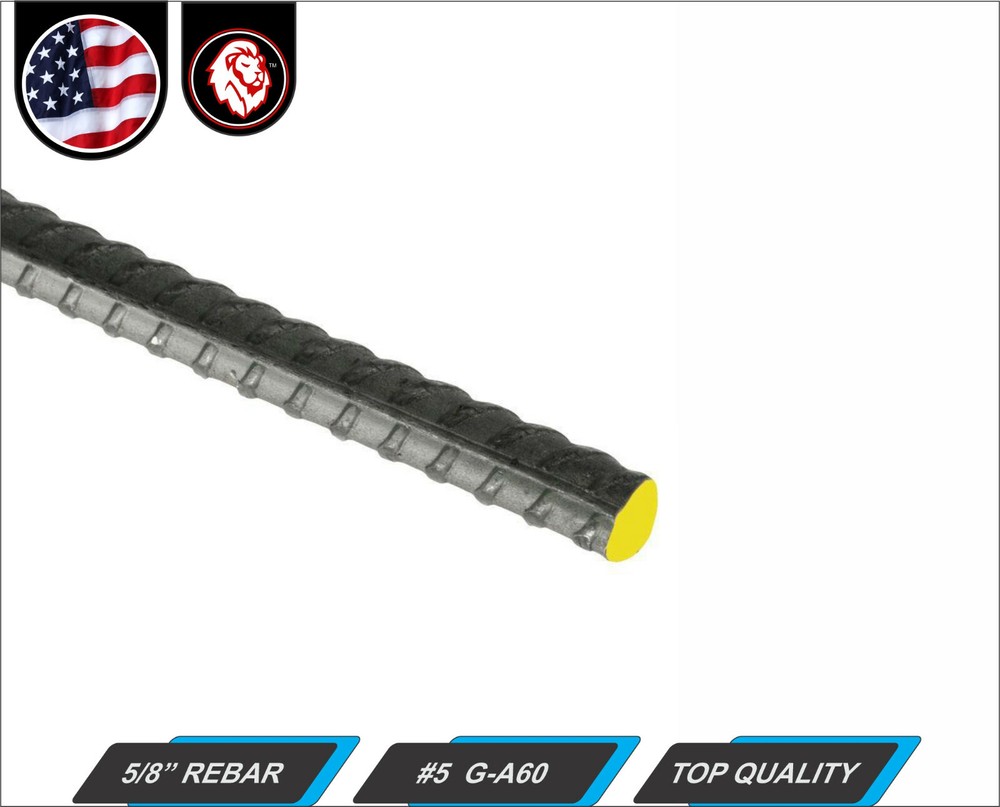 #5, 5/8″ Steel Rebar – Weldable – Grade A60 – 12″ inch (1-ft)