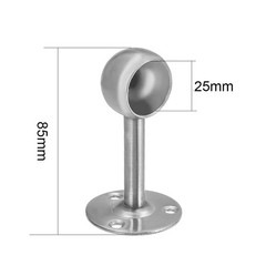 Wardrobe Pipe Bracket, 25mm Dia, 85mm Height, Wall Mounted Rail Rod Socket 4pcs