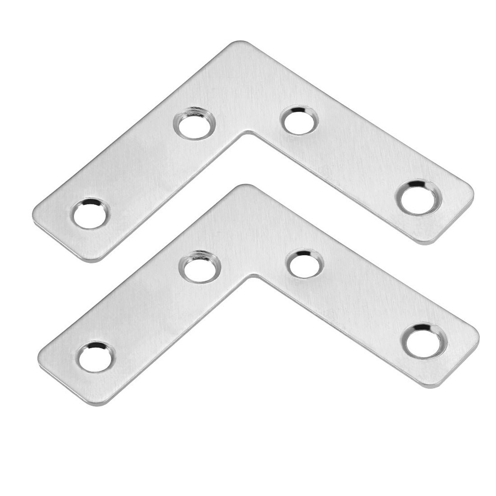 Flat Plate L Shape, 50mmx50mm, Angle Corner Brace Repair Brackets 5 pcs