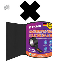 Waterproof Tape Black 15cm x 5m Ultra Resistant Sealer UV Repair