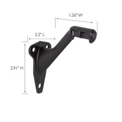 5-Pack Standard Handrail Brackets for Stairways and Hallways, Matte Black – ,…